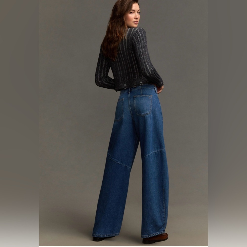 Pilcro Blue Wide Leg Jeans - Picture 2 of 8